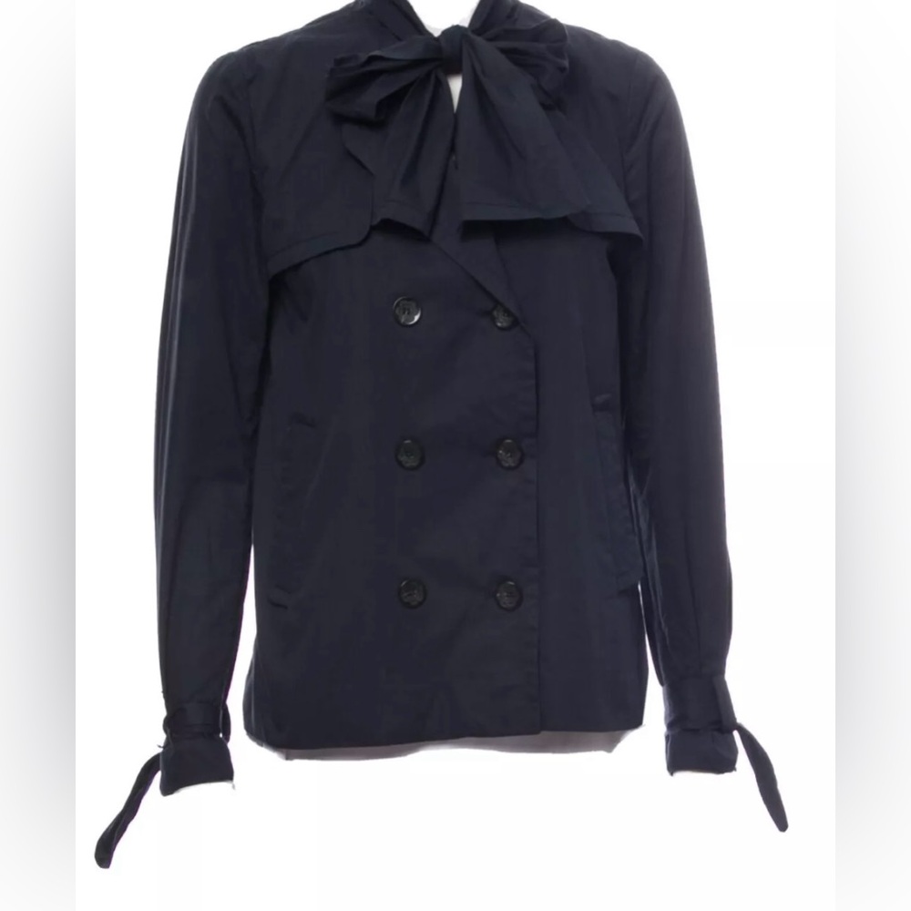 See By Chloe Navy Bow Tie Double-Breasted Jacket